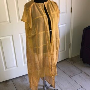 Yellow Mesh Cover Up